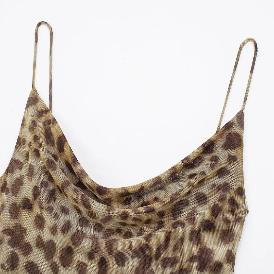 Lea – Wildes Leo Slip Kleid