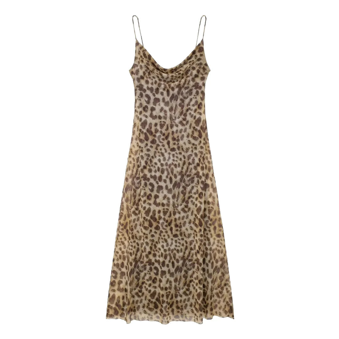 Lea – Wildes Leo Slip Kleid