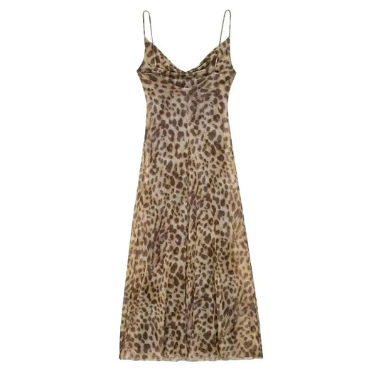 Lea – Wildes Leo Slip Kleid