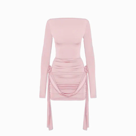 Blush Royal – Drapiertes Mini Dress in Rosé