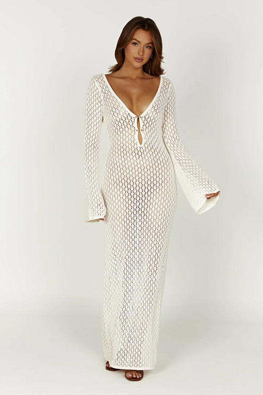 Lunara Crochet Dress – Boho-Eleganz in Ivory